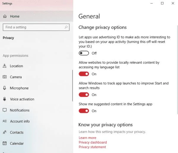 Windows 10: Chặn ứng dụng truy cập danh bạ