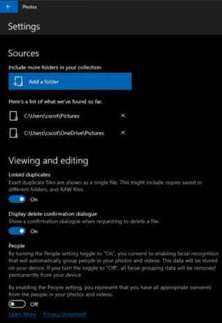 Windows 10: Bật / Tắt nhận dạng khuôn mặt trong ứng dụng Ảnh