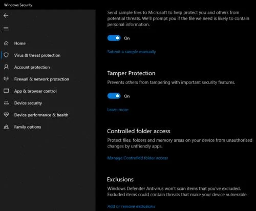 Windows 10: Cách loại trừ tệp khỏi Windows Defender