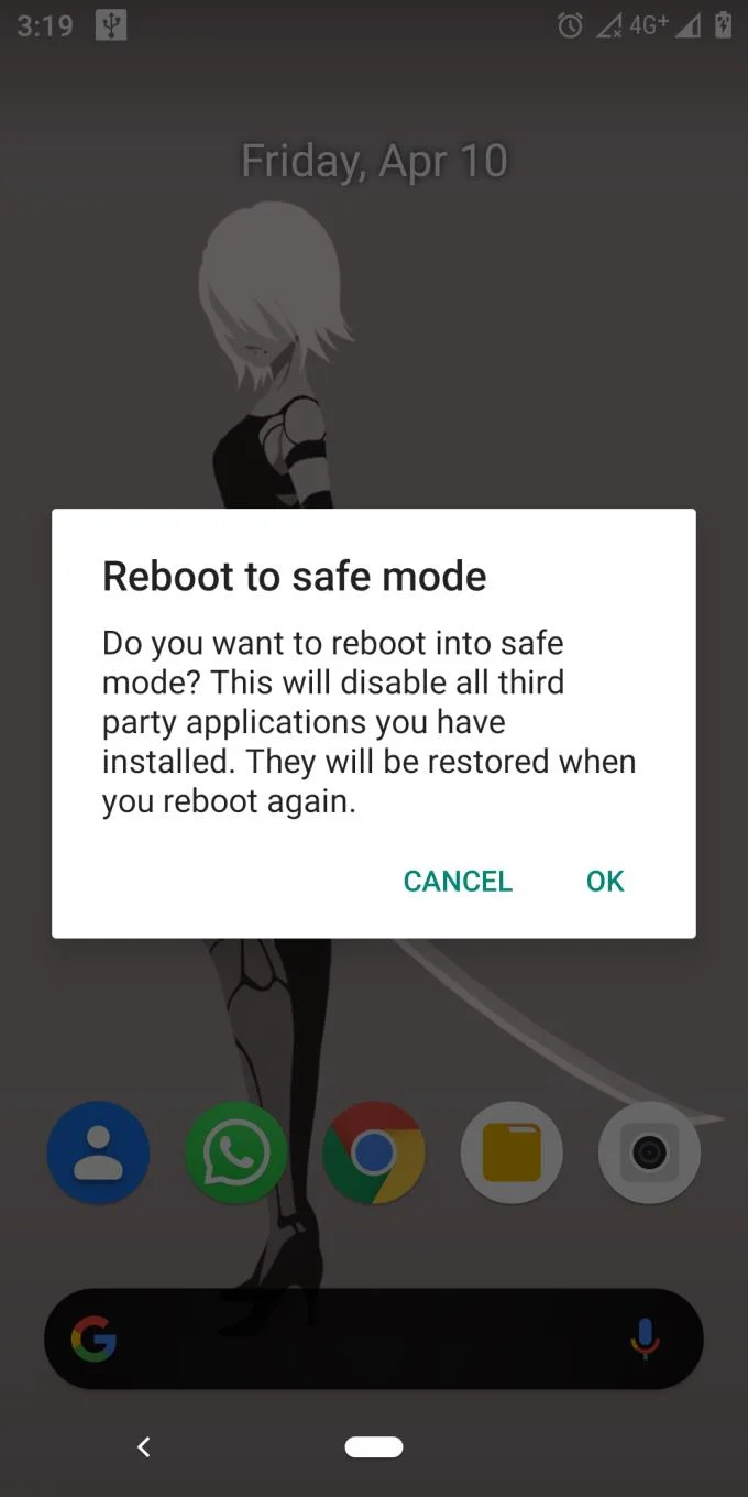 Ponowne uruchamianie urządzenia z Androidem w trybie awaryjnym