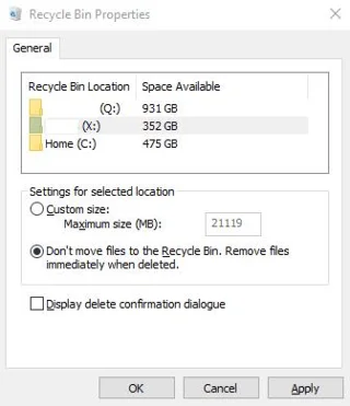 Windows 10: Cách thay đổi kích thước thùng rác