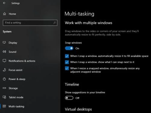 Windows 10: Bật / Tắt Sắp xếp Cửa sổ Tự động