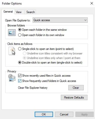 Windows 10: Tắt thư mục người dùng thường xuyên trong truy cập nhanh