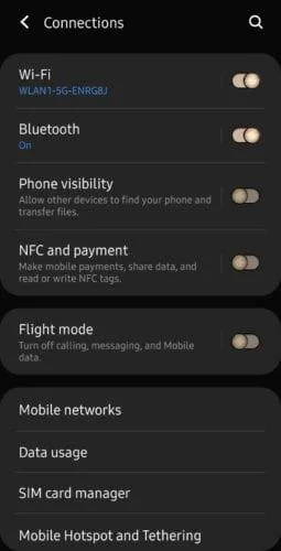Samsung Galaxy s10: Bluetooth inschakelen