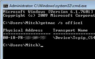 Windows: comando para encontrar la dirección MAC