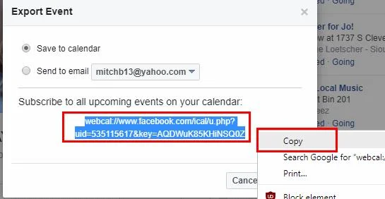 FacebookのイベントをGoogleカレンダーに追加する