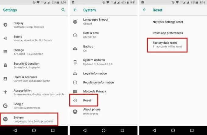 Cách thực hiện Reset mềm hoặc cứng trên Moto G6
