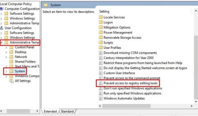 Cách tắt quyền truy cập vào Registry Editor - Windows 10