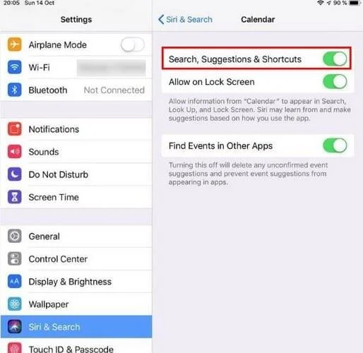 Désactivation des suggestions d'applications Siri sur iPhone et iPad
