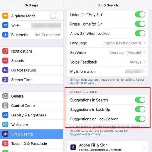 Suppression des suggestions d'applications Siri sur iPhone et iPad