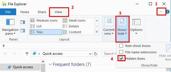 Windows10で隠しファイルを表示する方法