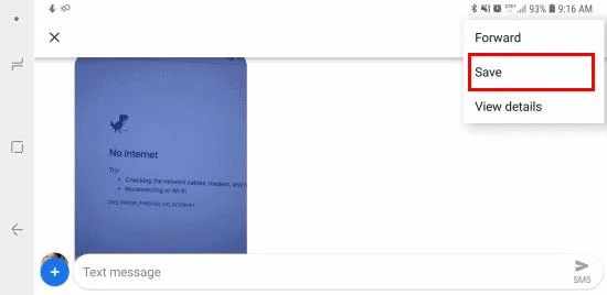 Afbeelding opslaan van mms-tekstbericht op Samsung Galaxy S9
