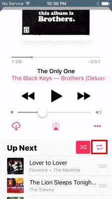 Ustaw powtarzanie utworu na iPhonie, iPadzie i iPodzie Touch