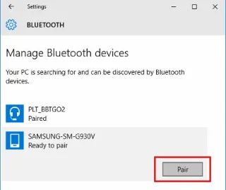 Bluetooth経由でAndroidとWindows10間でファイルを転送する