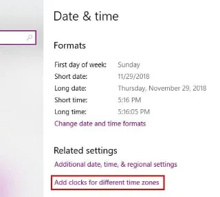 Cómo agregar diferentes relojes de zona horaria en Windows 10