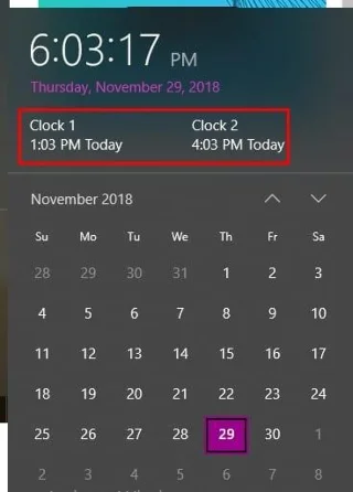 Cómo agregar diferentes relojes de zona horaria en Windows 10