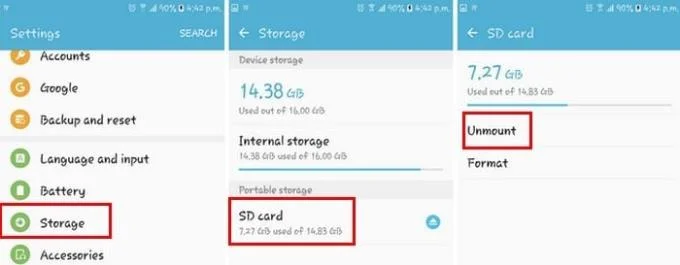如何在 Galaxy J7 上移除和插入 SD 卡