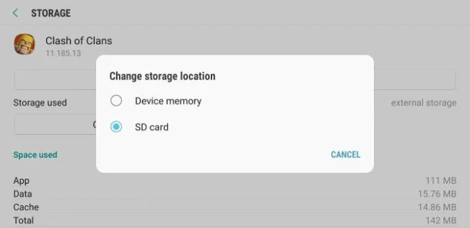 サムスンギャラクシーS9でアプリをSDカードに移動する方法