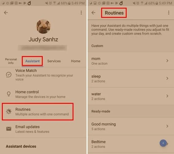 Cách thiết lập quy trình của Trợ lý Google