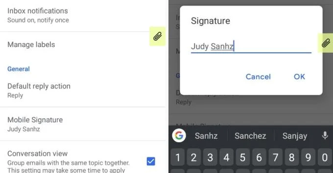 Ajouter une signature mobile
