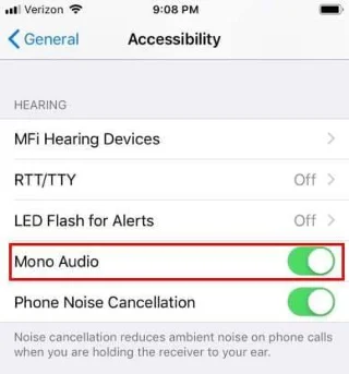 Monogeluid inschakelen op iPhone of iPad Monogeluid inschakelen op iPhone of iPad