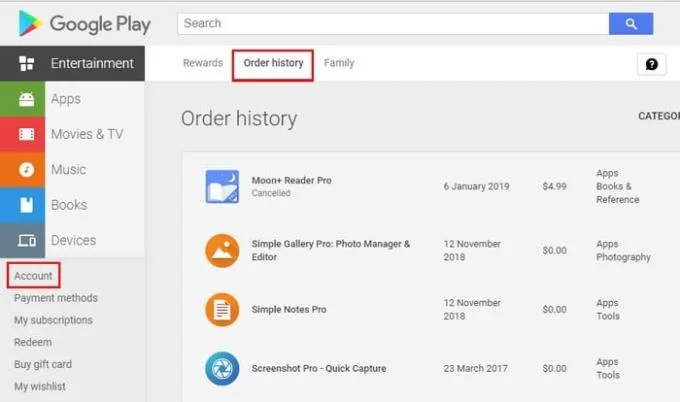 Hoe krijg ik een terugbetaling op Google Play