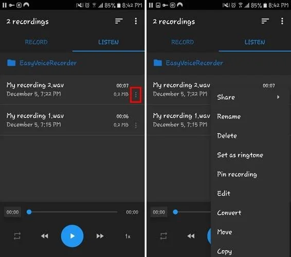Easy Voice Recorder Pro: Hướng dẫn cơ bản