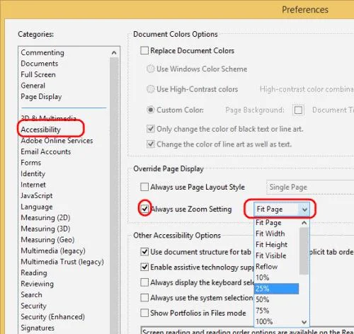 Adobe Reader：更改默認縮放設置