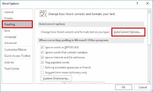 Włącz/wyłącz automatyczne wielkie litery w programie Word 2016 i 2013
