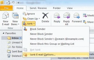 Outlook 2016 和 2013：阻止電子郵件地址和域