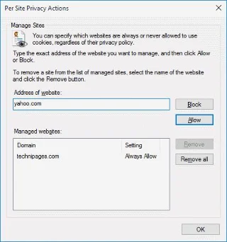 Habilite ou desabilite os cookies no Internet Explorer 11