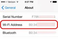 iPhone 7: Wi-Fi MAC-adres lokaliseren