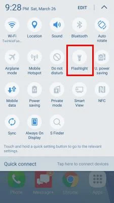 Galaxy S8 / Note8: ¿Dónde está la aplicación Flashlight?