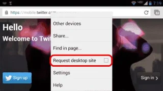 Android: Wyświetl pełną wersję Twittera na komputery stacjonarne