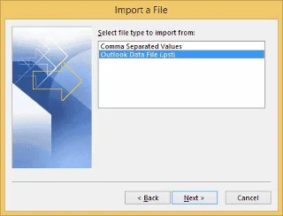 Outlook 2016: backup / exportação e importação de dados