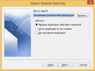 Outlook 2016: backup / exportação e importação de dados