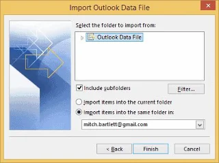 Outlook 2016: backup / exportação e importação de dados