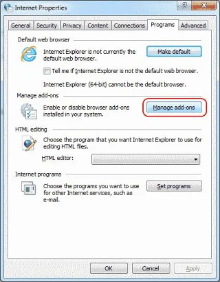 Corrigir falhas do Internet Explorer na inicialização