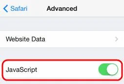 Impostazioni di JavaScript in Safari
