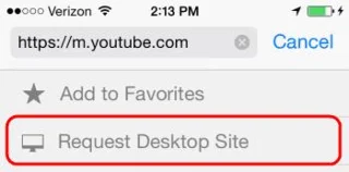 Wymuś wersję YouTube na komputer w Safari na iPhone'a i iPada