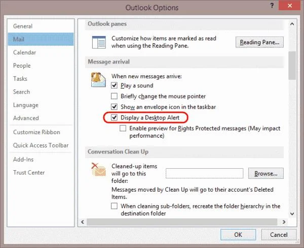 Jak włączyć lub wyłączyć okno powiadomień o poczcie programu Outlook