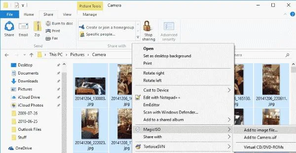 Gắn, ghi và tạo ISO trong Windows 10