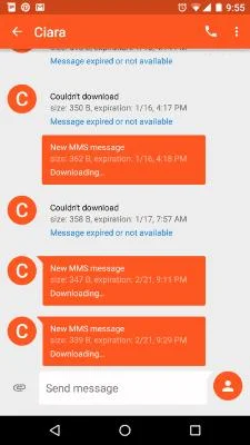 Android: SMS-berichten vastgelopen "Downloaden" of "Verlopen"