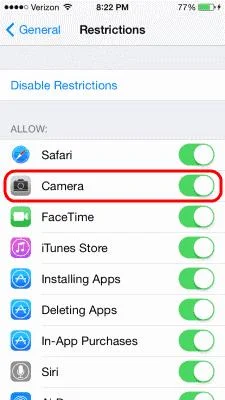 iPhone 또는 iPad에서 카메라 앱이 없습니다.