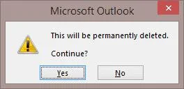 Desative a mensagem “Isso será excluído permanentemente” no Outlook