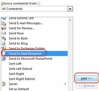 Habilite a opção “Enviar para Destinatário de Correio” no Excel e Word 2019