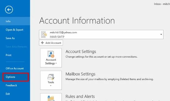 Włącz/wyłącz dźwięk powiadomienia o poczcie w Outlook 2016
