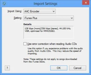 Préférences d'importation dans iTunes