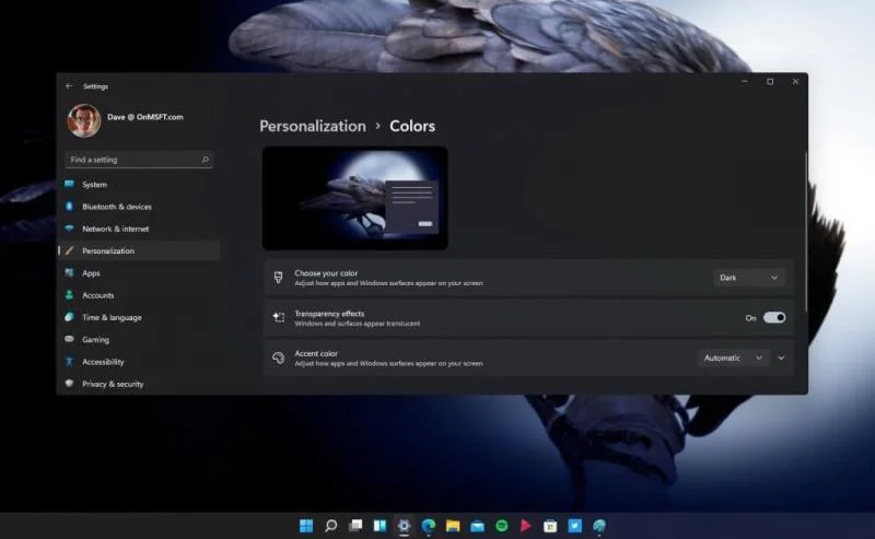 Как изменить цвета в Windows 11