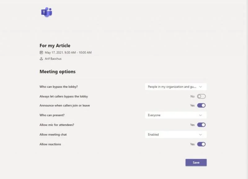 MicrosoftTeamsで会議参加者の設定を変更する方法